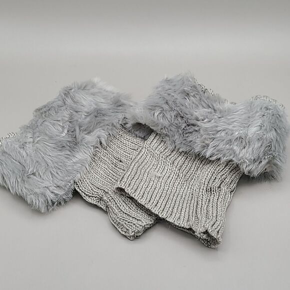 Gray Faux Fur Boot Cuffs , NWOT - Picture 5 of 5